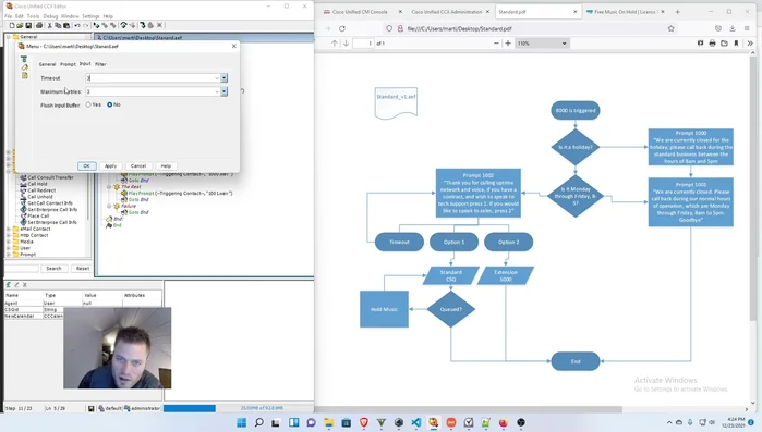 Configurar tiempos de espera y reintentos en los menús.
