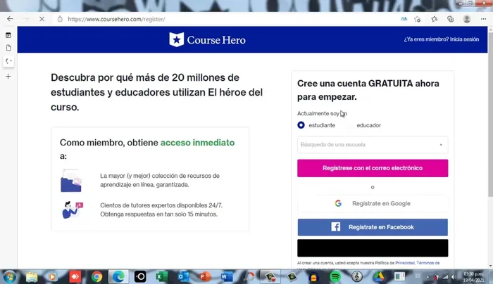 Crear una cuenta gratuita: Haz clic en "Únete" y regístrate con tu cuenta de Google, Facebook, Apple o correo electrónico.