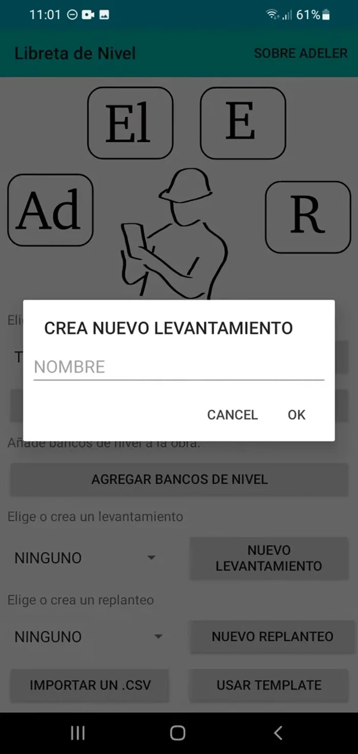 Ingresar la vista atrás (lectura del hilo medio sobre el banco de nivel de referencia).
