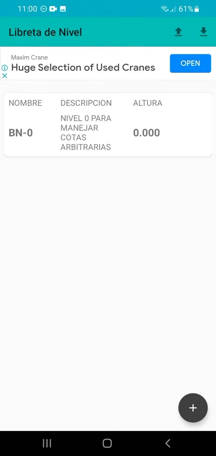 Agregar bancos de nivel. Se puede agregar un banco de nivel cero (cota 0) o bancos con cotas arbitrarias (ej: Banco de nivel 1 con cota 10).