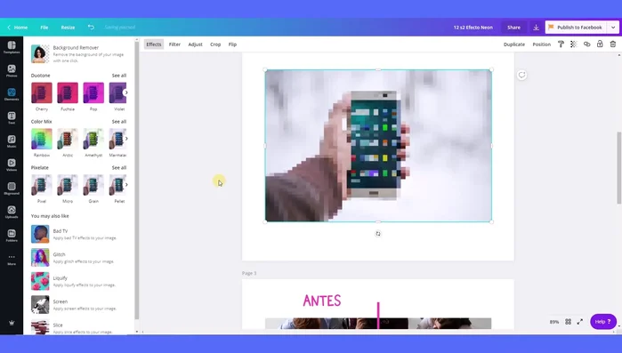 Haz clic en 'Apply' o 'Aplicar' para guardar el efecto.