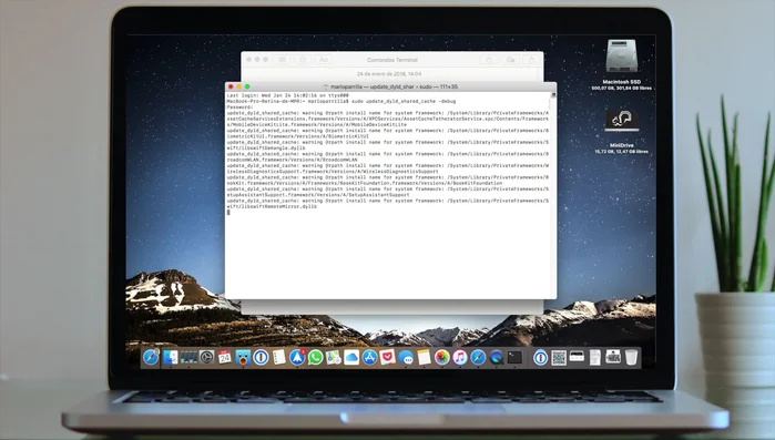 Espera a que la limpieza de caché se complete. Esto se indica cuando aparece de nuevo el nombre de tu equipo y usuario al final de la terminal.