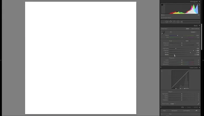 Ajustar los controles deslizantes de luces y sombras para mejorar el contraste y la vibración de la imagen.