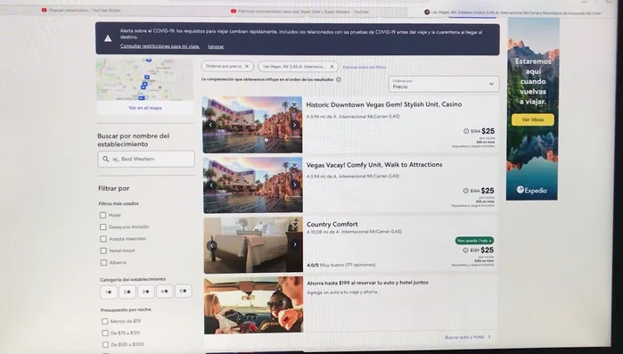 Seleccionar el hotel y la habitación deseada.