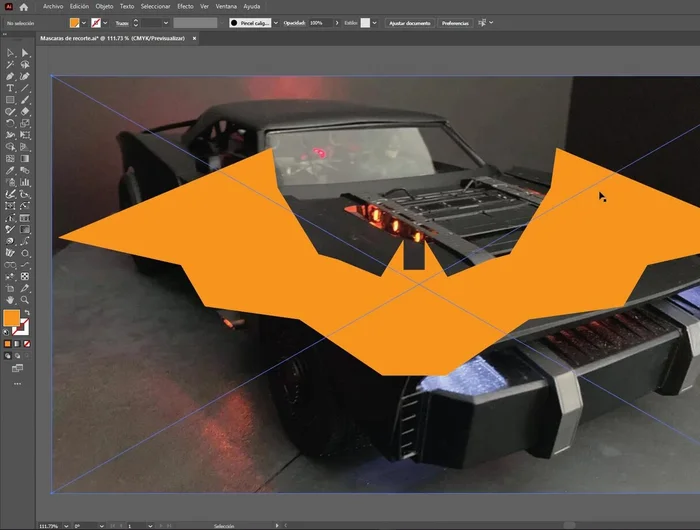 Seleccionar ambas formas (la máscara y el objeto a enmascarar).