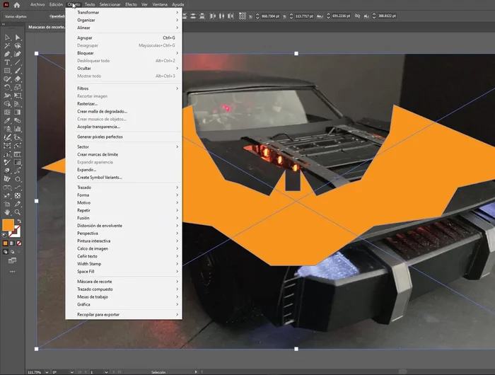 Ir a Objeto > Máscara de Recorte > Crear.