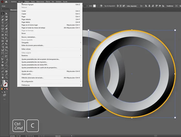 Copiar el objeto de recorte.