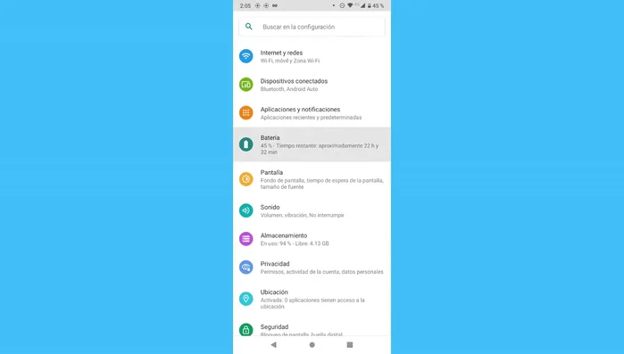 Acceder a 'Batería'.