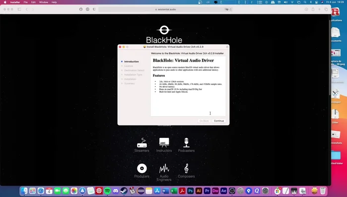 Instalar Blackhole 2. El proceso es automático, solo hay que seguir las instrucciones de instalación.
