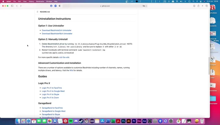 Instalar Blackhole 2. El proceso es automático, solo hay que seguir las instrucciones de instalación.