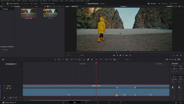 Para ajustar la posición de un punto de velocidad, haz clic en la parte inferior del marcador y muévelo.