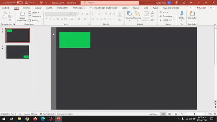 Previsualizar la transición haciendo clic en la miniatura.