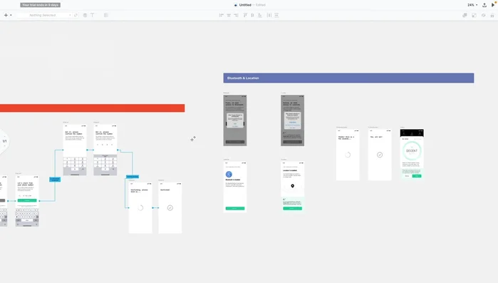 Añadir diferentes tipos de formas (diamantes para decisiones, etc.) para representar las diferentes etapas del flujo de usuario.