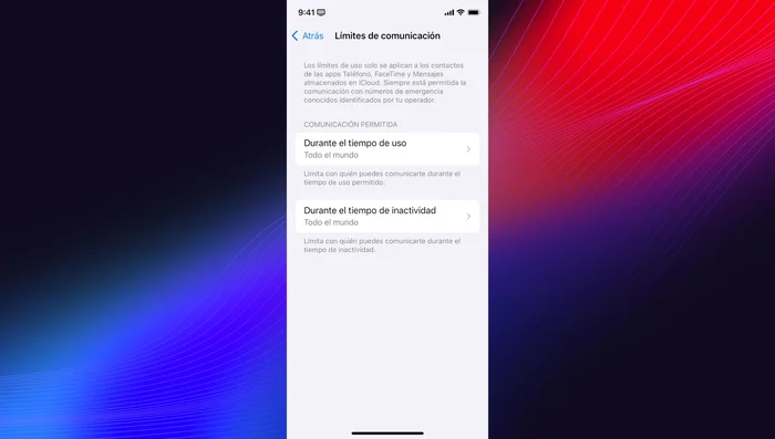 Establecer límites a la comunicación (contactos permitidos, horarios, etc.).