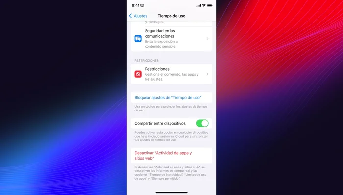 Compartir el control entre dispositivos.