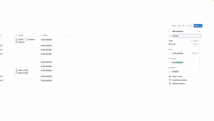 Añadir una columna para asignar personas a las tareas.