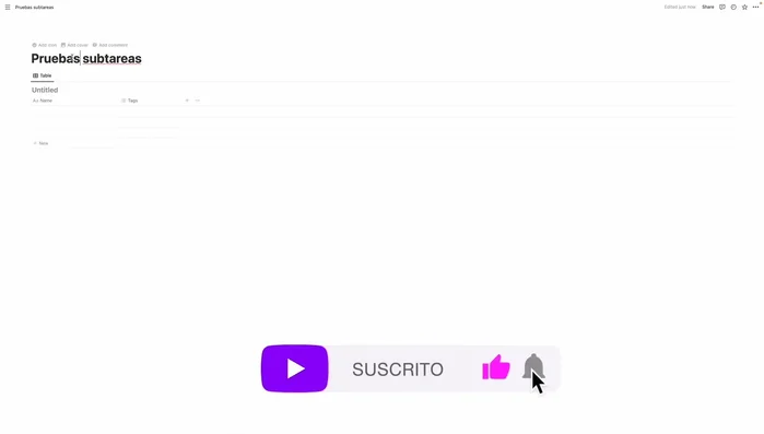 Nombrar las columnas de "Proyectos" y "Tareas".