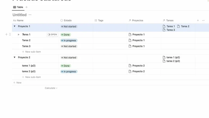 Crear subtareas dentro de otras subtareas (niveles múltiples).
