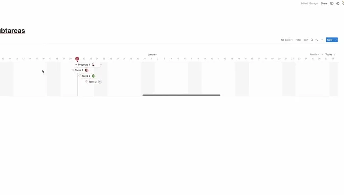 Personalizar la vista "Timeline" para mostrar el estado, la fecha de ejecución y la persona asignada.