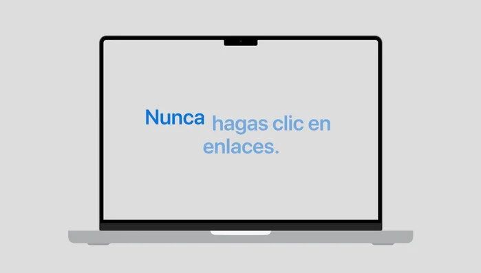 Nunca hacer clic en enlaces, abrir archivos adjuntos ni proporcionar información personal si la fuente parece sospechosa.