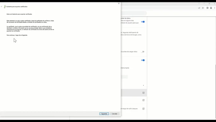 Seleccionar la opción "Exportar"