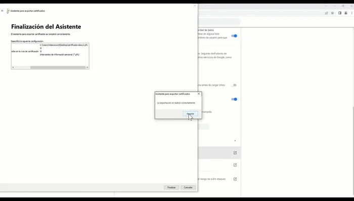 Guardar el archivo .pfx en un lugar seguro (pendrive, nube, disco duro externo).
