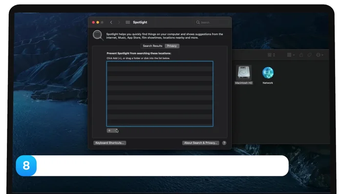 Sal de las preferencias del sistema y del Finder. Espera a que Spotlight vuelva a indexar.