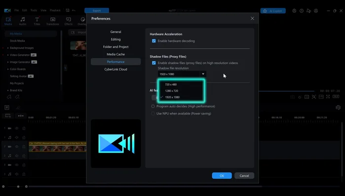 También puede elegir la resolución de los archivos de sombra desde el menú desplegable según el rendimiento de su sistema y el nivel de retraso.