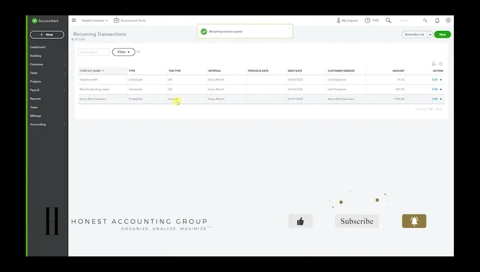 Guardar la plantilla de la factura ('Save Template').