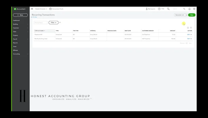 Seleccionar 'New' para crear una nueva transacción.
