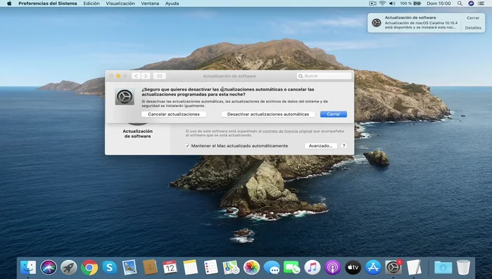 Confirmar la desactivación e introducir la contraseña de usuario.