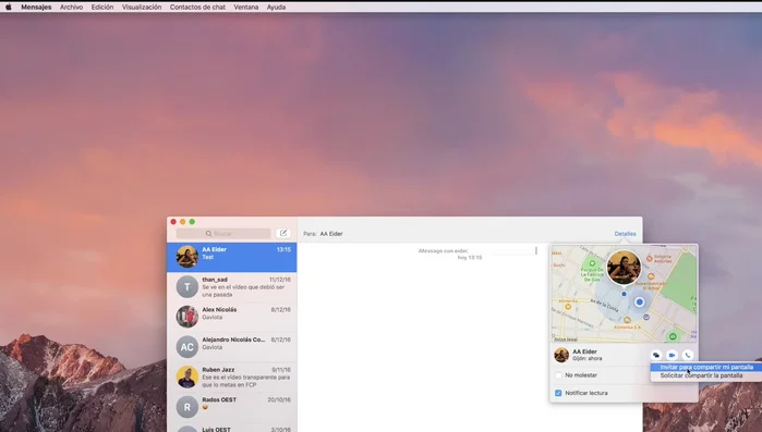 Una vez aceptada la invitación, se podrá ver la pantalla del otro usuario.