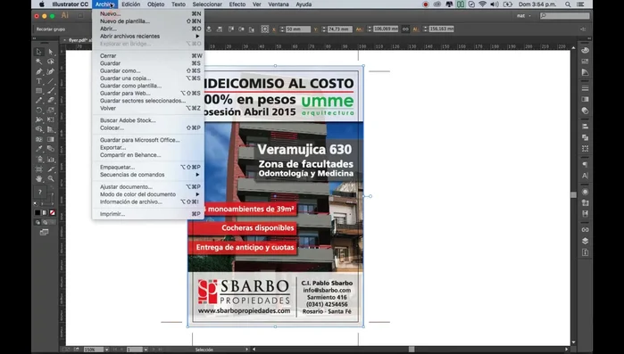 Configurar el sangrado al crear un documento nuevo en Illustrator (Archivo > Ajustar documento).