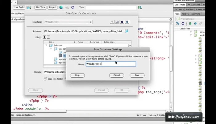 Guardar la configuración como una nueva plantilla ('WordPress 2' en el ejemplo).