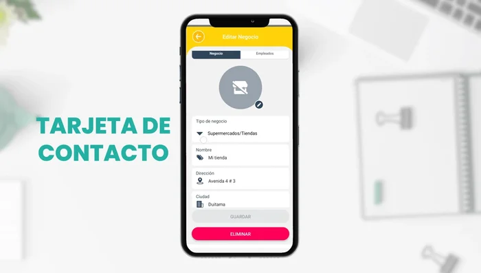 Crear una tarjeta de contacto con la información de tu negocio para compartir con clientes y proveedores.