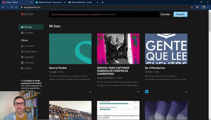 Pega la URL en el campo correspondiente y guárdalo.