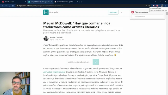 El icono cambiará de color indicando que el artículo se ha guardado.