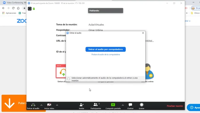 Ingresar a la reunión como anfitrión.
