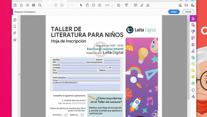 Guardar el formulario como PDF rellenable.