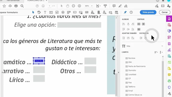 Añadir opciones a los menús desplegables.