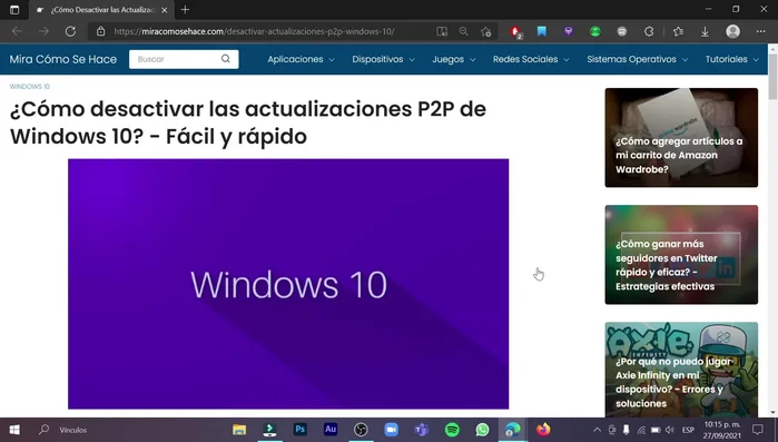 Haz clic en 'Windows Update' en la barra lateral izquierda.