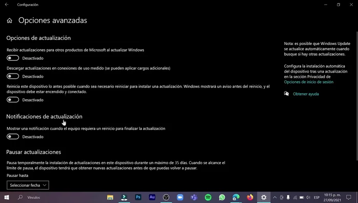 En 'Permitir descargas de otros equipos', desmarca la opción para desactivarla.
