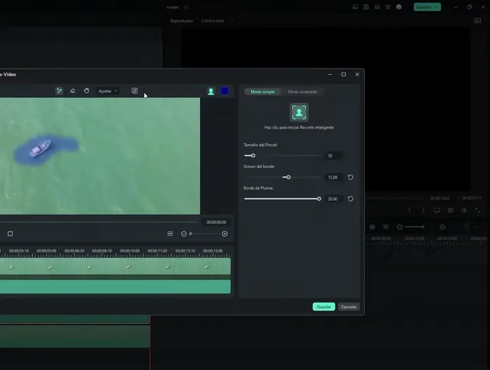 Invierte la máscara y procesa el recorte.