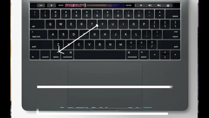 Mantén pulsada la tecla 'Opción' (Alt).