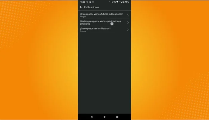 Confirma presionando las letras rojas que dicen 'Limitar publicaciones anteriores'.