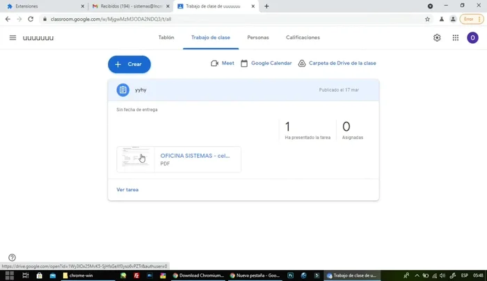Abrir el PDF en Classroom. Hacer clic en 'Abrir como' y seleccionar 'Conectar más aplicaciones'.