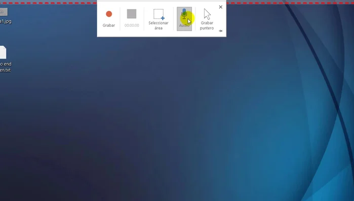 Activa la opción 'Grabar puntero' para que se vea el movimiento del ratón en la grabación.