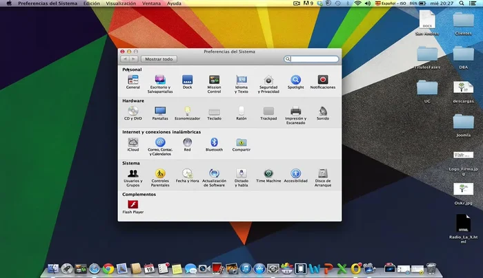 Dirígete a la sección "Dock".
