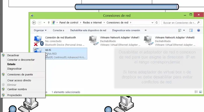 Si persisten problemas con la asignación de IP, desactivar y activar la conexión Wi-Fi del computador.