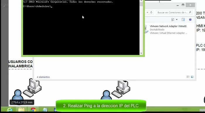 Si el ping falla, verificar la conexión física entre el PLC, el router y el computador.